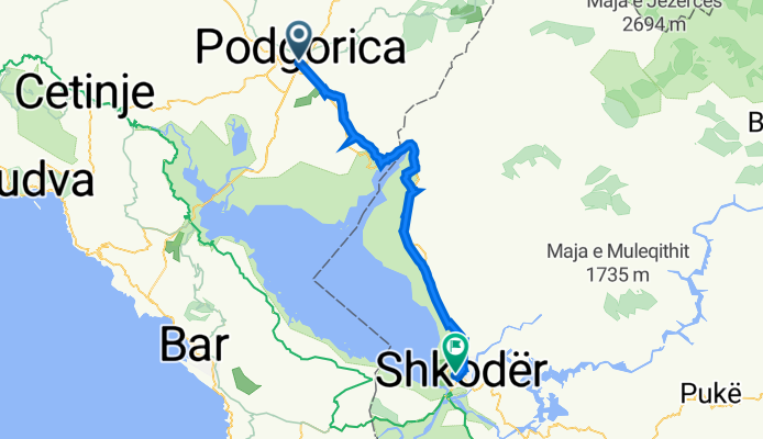 C7J5+5P9, Podgorica to Shkodër