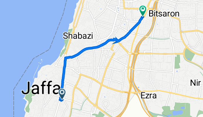 Mickiewicz Adam Street 4, Tel Aviv-Yafo to Government Complex/Menahem Begin Road, Tel Aviv-Yafo