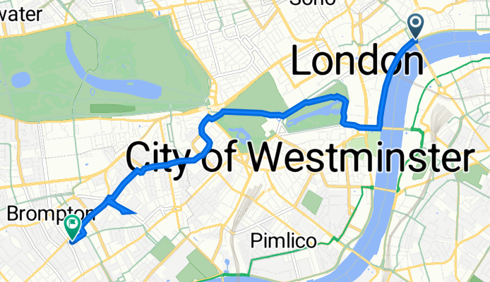 Victoria Embankment, London to South Parade, London