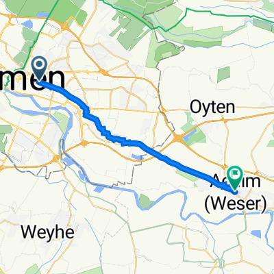 Bismarckstraße 194–246, Bremen nach Obernstraße 89, Achim
