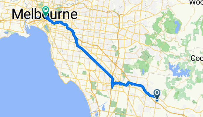Kangan Drive 16, Berwick to Federation Square/Swanston St, Melbourne