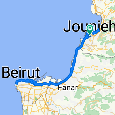 XJGC+W2H, Jounieh to XJGC+W2H, Jounieh