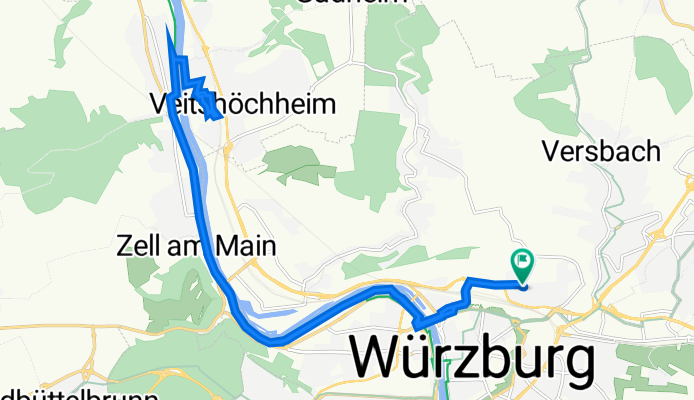 Steinheilstraße 21, Вюрцбург до Brücknerstraße 24, Вюрцбург