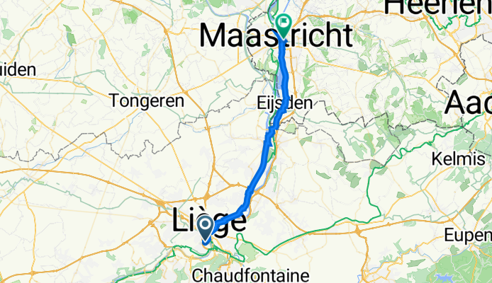 Liège to Stationsplein 29A, Maastricht