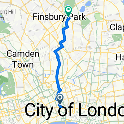 8B Leather Lane, London to 24 Finsbury Park Road, London