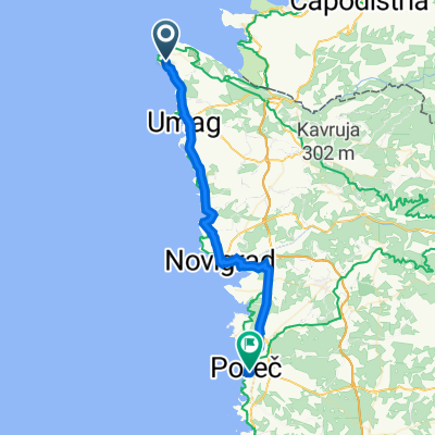 Ulica Belveder 9, Bašanija to Vukovarska 15, Poreč