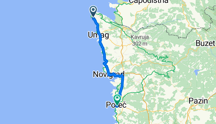 Ulica Belveder 9, Bašanija to Vukovarska 15, Poreč