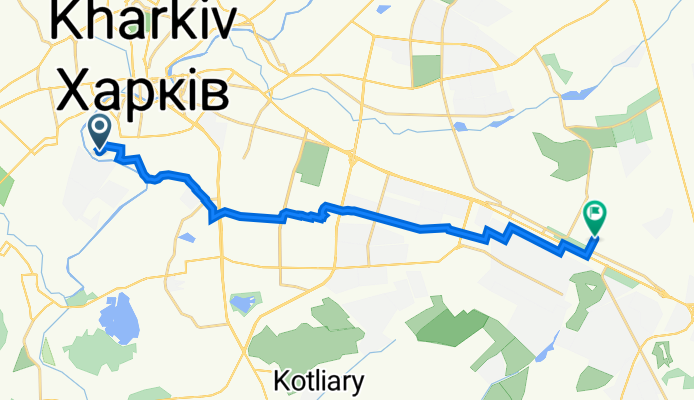 От Колодязний провулок 41/2, Харків до проспект Героїв Харкова 283, Харків