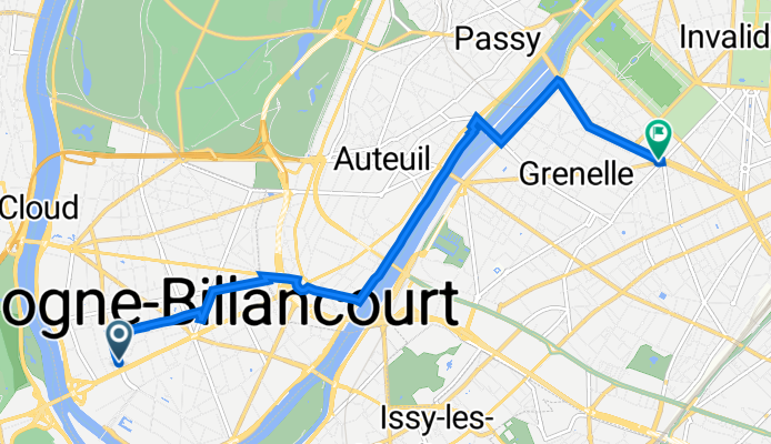 168 Rue de Silly, Boulogne-Billancourt à 46 Rue Frémicourt, Paris