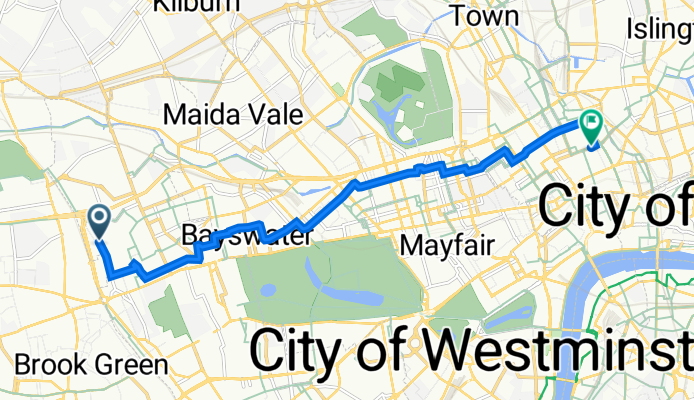 2 Bramley Road, London to 15 Guilford St, London