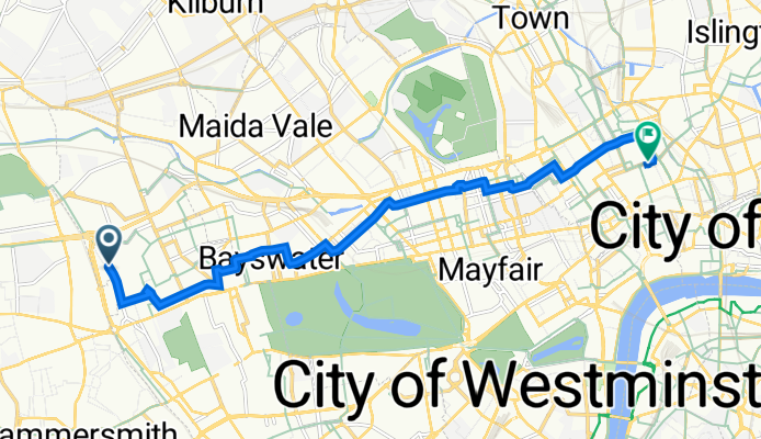 2 Bramley Road, London to 15 Guilford St, London