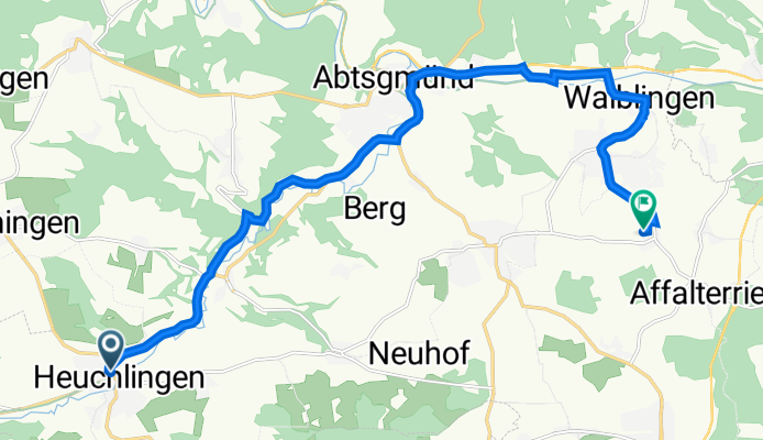L1075 26, Heuchlingen nach Schneideräckerstraße 42, Aalen
