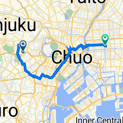 ３丁目 １０, 新宿区 まで１丁目 ２, 江東区