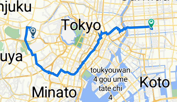３丁目 １０, 新宿区 まで１丁目 ２, 江東区