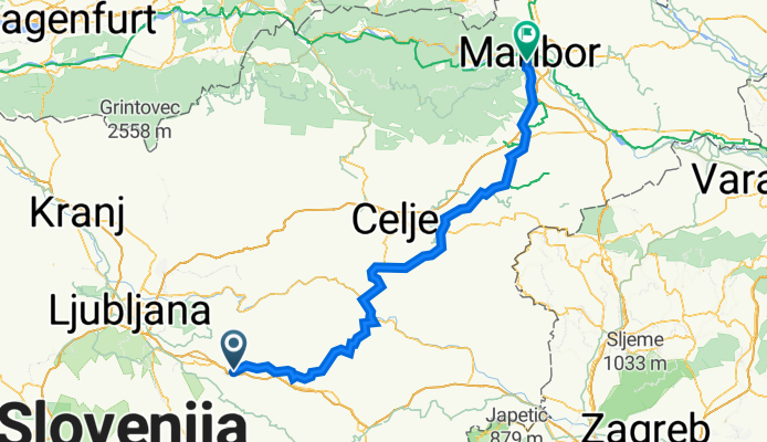 Stantetova ulica, Ivančna Gorica to Marmontova ulica 9, Maribor