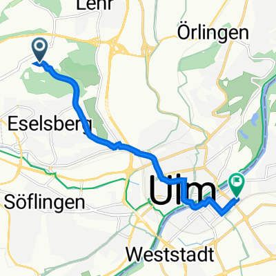 James-Franck-Ring 9, Ulm nach Bahnhofstraße 63, Neu-Ulm