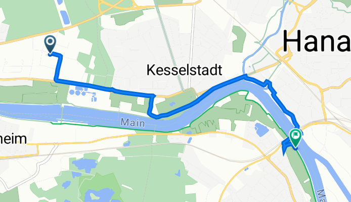 Otto-Hahn-Straße 4, Maintal nach Hanau