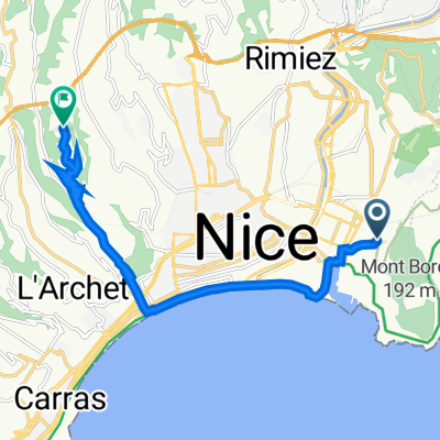 19A Avenue du Mont-Alban, Nice à Résidence les Terrasses de la Costière, 185B Chemin de la Costière, Nice