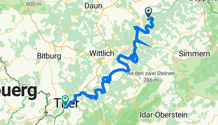 Burgfriedenstraße 2, Valwig nach Kaiserstraße 1, Trier