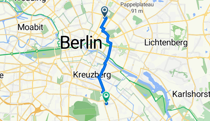 Jablonskistraße 15, Berlin nach Mainzer Straße 27, Berlin