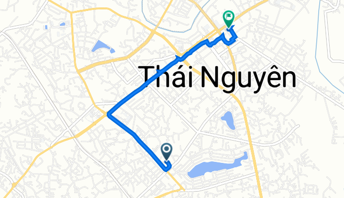 Ngõ 446 Đường Phan Đình Phùng 32a, Thành phố Thái Nguyên to Cột Cờ 20, Thành phố Thái Nguyên