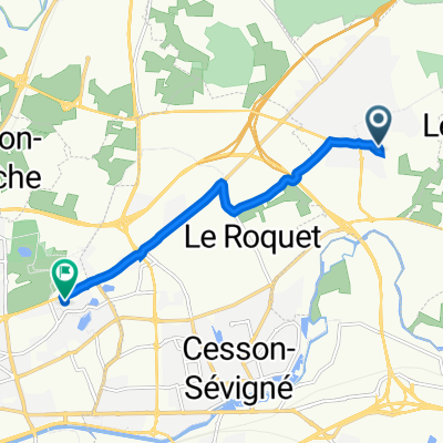 De Rue Angelique du Coudray 27, Thorigné-Fouillard à Rue Ferdinand Pelloutier 1, Rennes