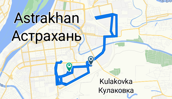 рОт улица Космонавтов 18 корпус 3, Астрахань до улица Луконина 11, Астрахань