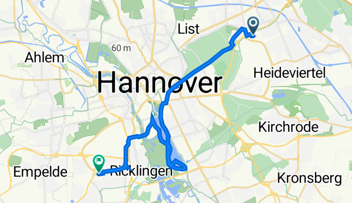 Karl-Wiechert-Allee 60C, Hannover nach Südstrücken 25, Hannover
