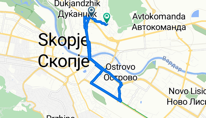 Street Cvetan Dimov 2, Skopje to Street 1664 8, Skopje