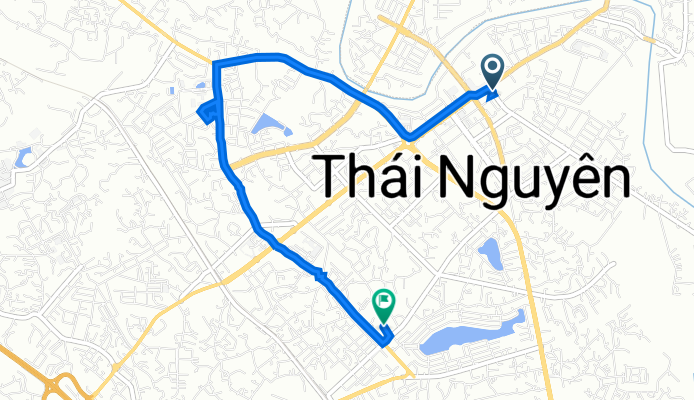 Cột Cờ 7, Thành phố Thái Nguyên to Ngõ 446 Đường Phan Đình Phùng 32a, Thành phố Thái Nguyên