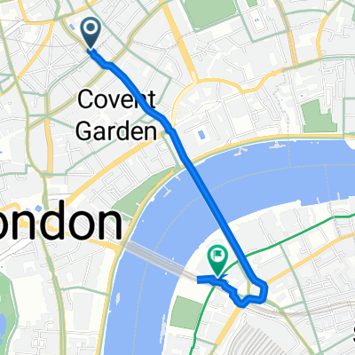 18A Endell St, London to Royal Festival Hall, South Bank, London