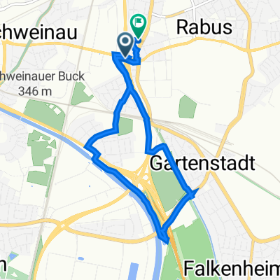 Nopitschstraße 98, Nürnberg nach Mannheimer Straße 17, Nürnberg