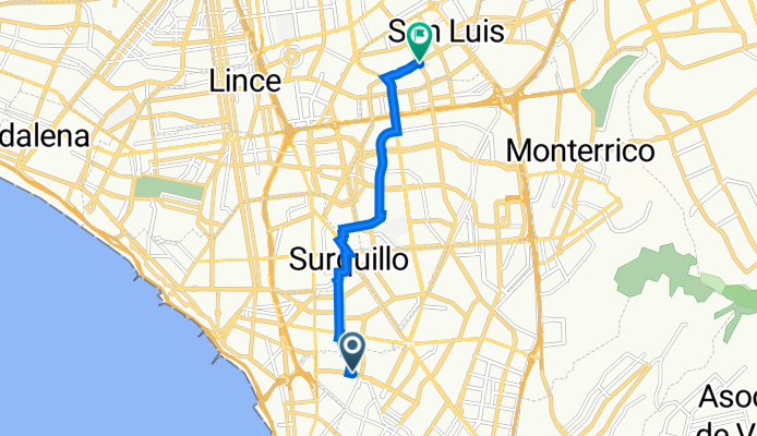 De Videna a Avenida Mariscal Ramón Castilla 659, Santiago de Surco a Avenida San Juan 692, San Luis