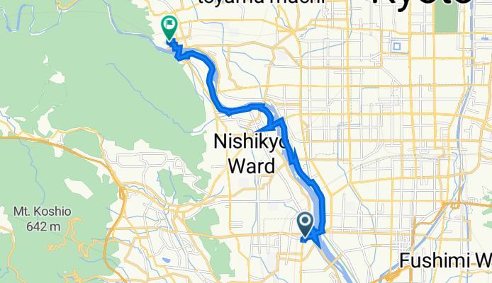 812, Kuzekamikuzecho, Minami, Kyoto to 45-20, Sagatenryujisusukinobabacho, Ukyo, Kyoto