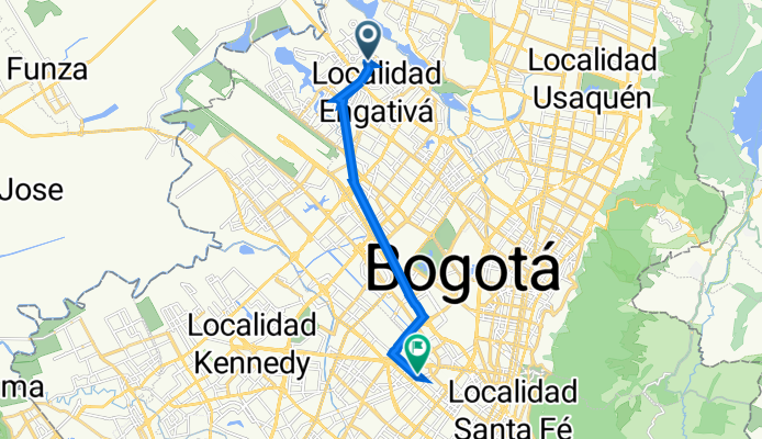 De Carrera 109a #83-2 a 83-98, Bogotá a Calle 17 41-2, Bogotá