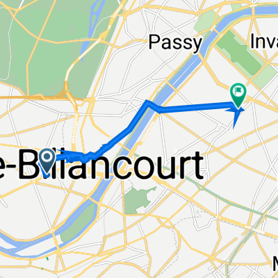 De Avenue Edouard Vaillant 74, Boulogne-Billancourt à Rue Fondary 72, Paris