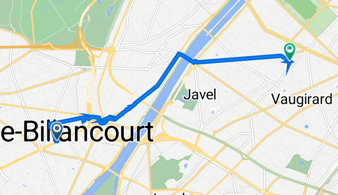 De Avenue Edouard Vaillant 74, Boulogne-Billancourt à Rue Fondary 72, Paris