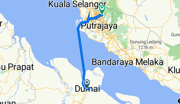 MCHQ+4FC, Kecamatan Dumai Kota to Jalan Tujuh 67, Ampang