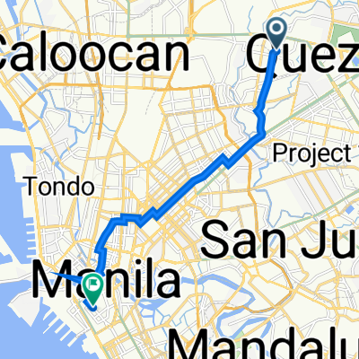 16 Tanguile Street, Quezon City to Real Street, Manila