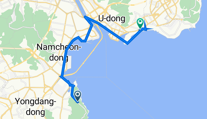 용호동 산27-3 to 중동 1415-40, 부산광역시