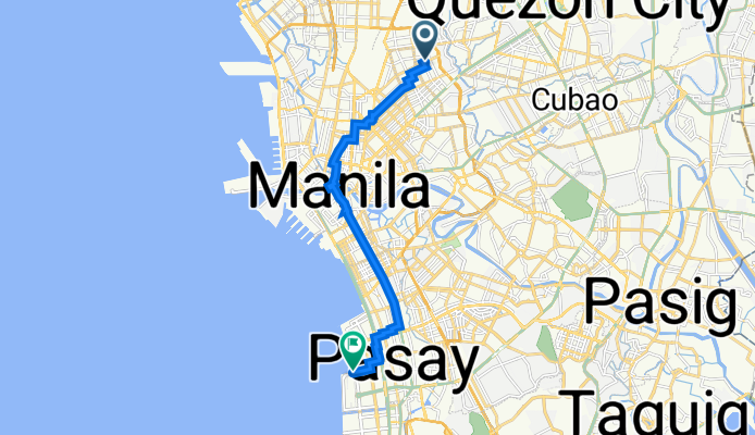 Philippines, Quezon City to J.W. Diokno Boulevard 1300, Pasay