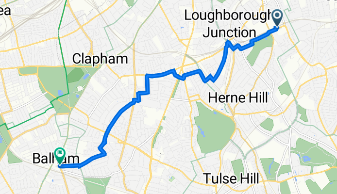 Denmark Hill Railway Station, Windsor Walk, London to 47-51 Bedford Hill, London