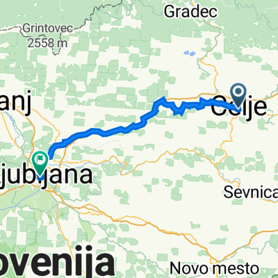 Trg Celjskih Knezov 9, Celje nach Mestni trg 1, Ljubljana