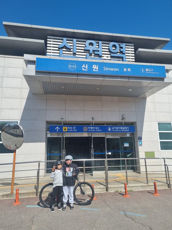 2번째 라이딩 현진 현우 엄마와 능내역 21.68