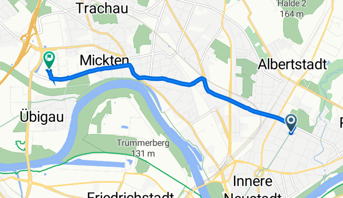 Alaunstraße 88, Dresden to Treidlerstraße 3, Dresden