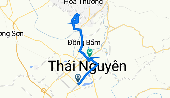 Ngõ 446 Đường Phan Đình Phùng 36, Thành phố Thái Nguyên to Cột Cờ 7, Thành phố Thái Nguyên