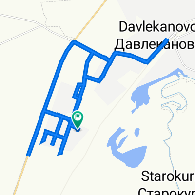 От Кирзаводская улица 7, Давлеканово до Кирзаводская улица 7, Давлеканово