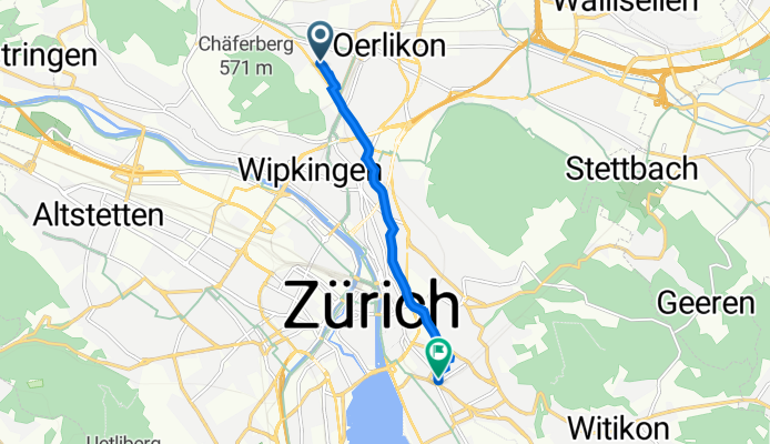 Waldmeisterweg 3, Zürich nach Zeltweg 93, Zürich
