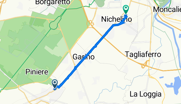 Da Via Santa Rita 11B, Candiolo a Via Silvio Pellico 13, Nichelino