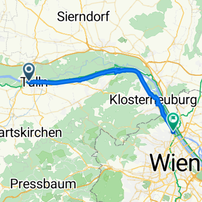2023 Tulln - Wien-Nussdorf, rote Route, ca. 32 km